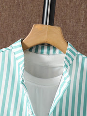 Boys Striped Short Sleeve Lapel Shirt