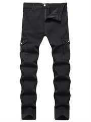 Mens Slim Fit Distressed Stretch Denim Pants