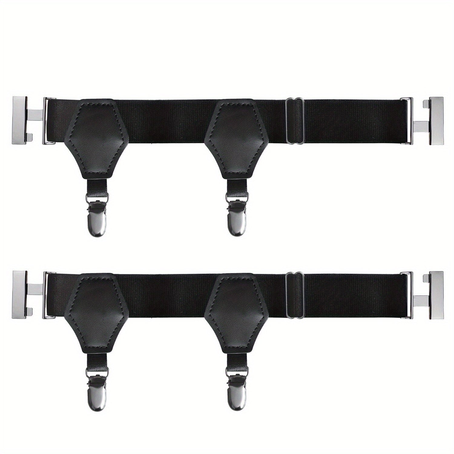 Men's Sock Suspenders Holders Adjustable Clip Metal Clips One Size