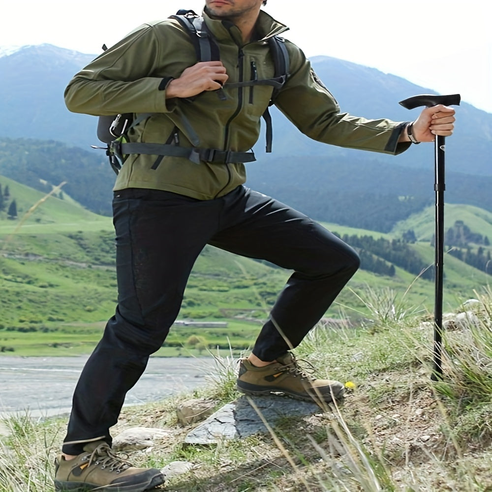Foldable Hiking Cane Adjustable Height Rubber Tip