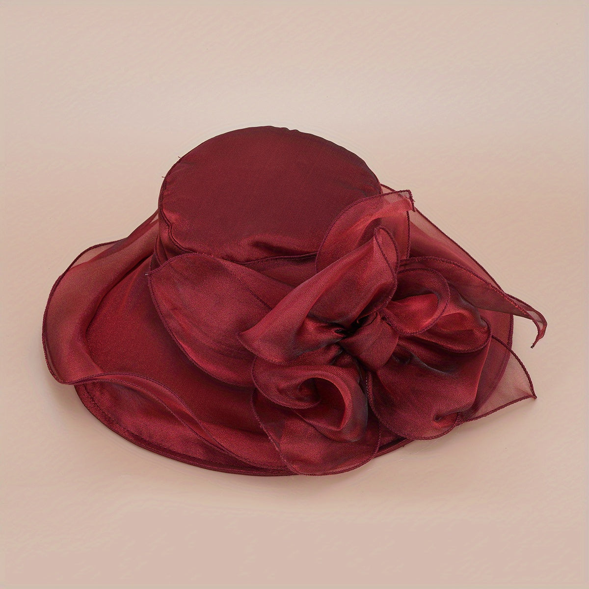 Organza Bow Derby Hat Sunscreen Breathable Bucket Hat Women Church Wedding Beach