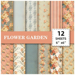 12pcs Flower Series Scrapbook Paper for DIY Photo Album Background