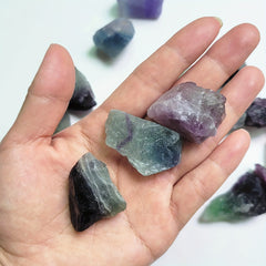 2OZ Natural Rainbow Fluorite Rough Crystals for Healing Stones