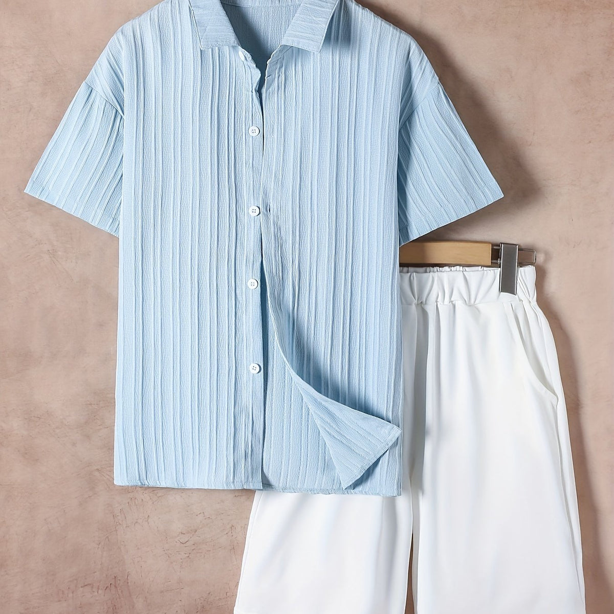 2pcs Boys Short Sleeves Shirt & Shorts Set Kids Summer Clothes