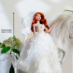 Elegant Feather Dress Set for Valentine's and Christmas
