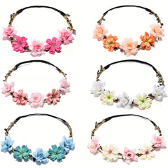6pcs Flower Wreath Hair Band Boho Hair Accessories