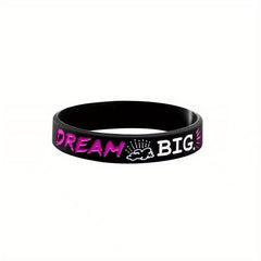 Unisex Letter Pattern Silicone Bracelet Stretch Rubber Wristband