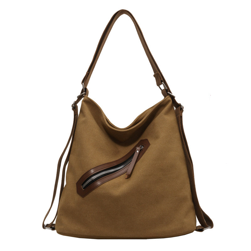 Retro Canvas Shoulder Bag Large Capacity Hobo Backpack