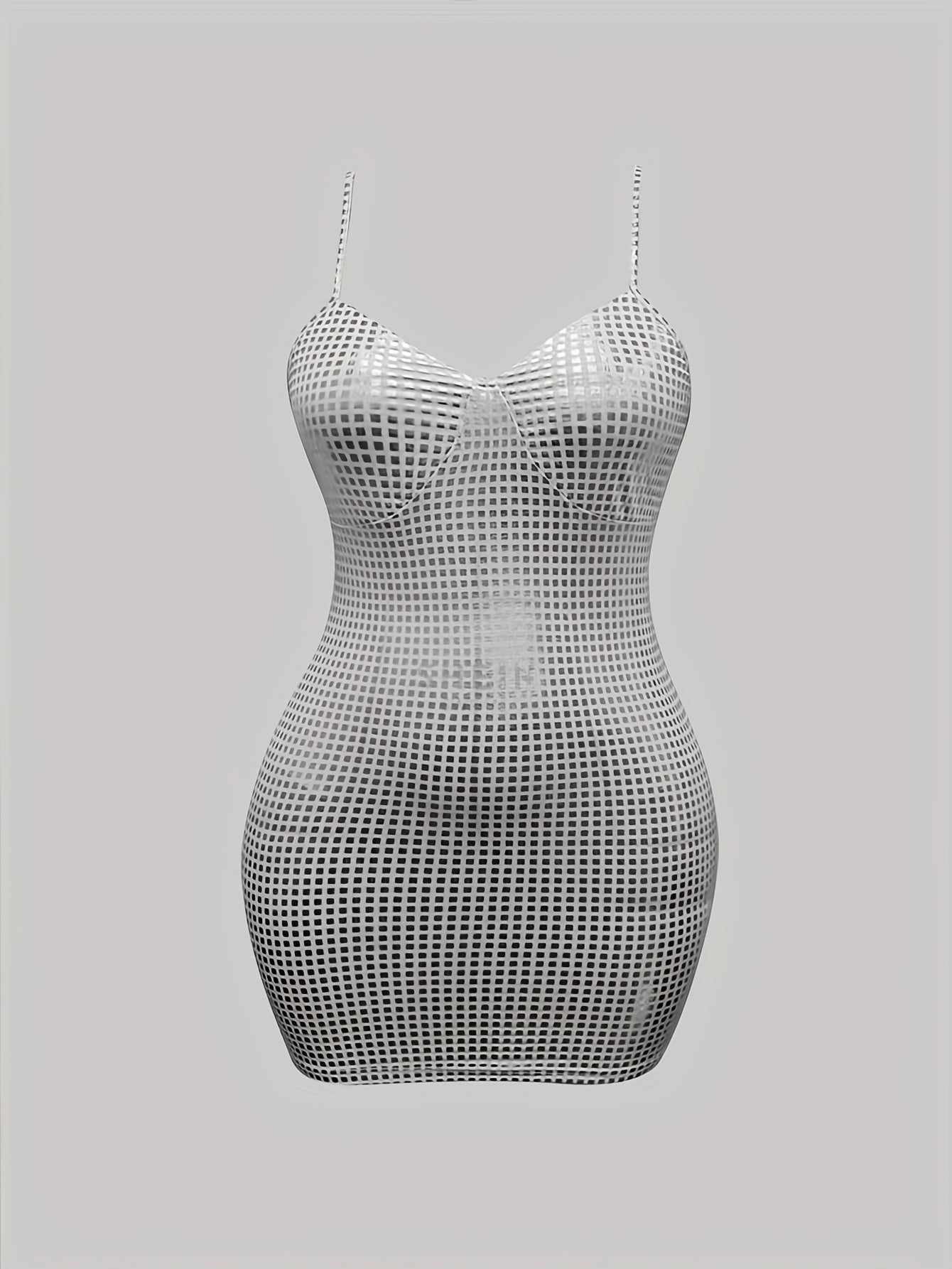  Rhinestone V Neck Bodycon Cami Dress