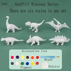 DIY Coloring Dinosaur Toys Set for Kids, Creative Graffiti Model Paintable Toy