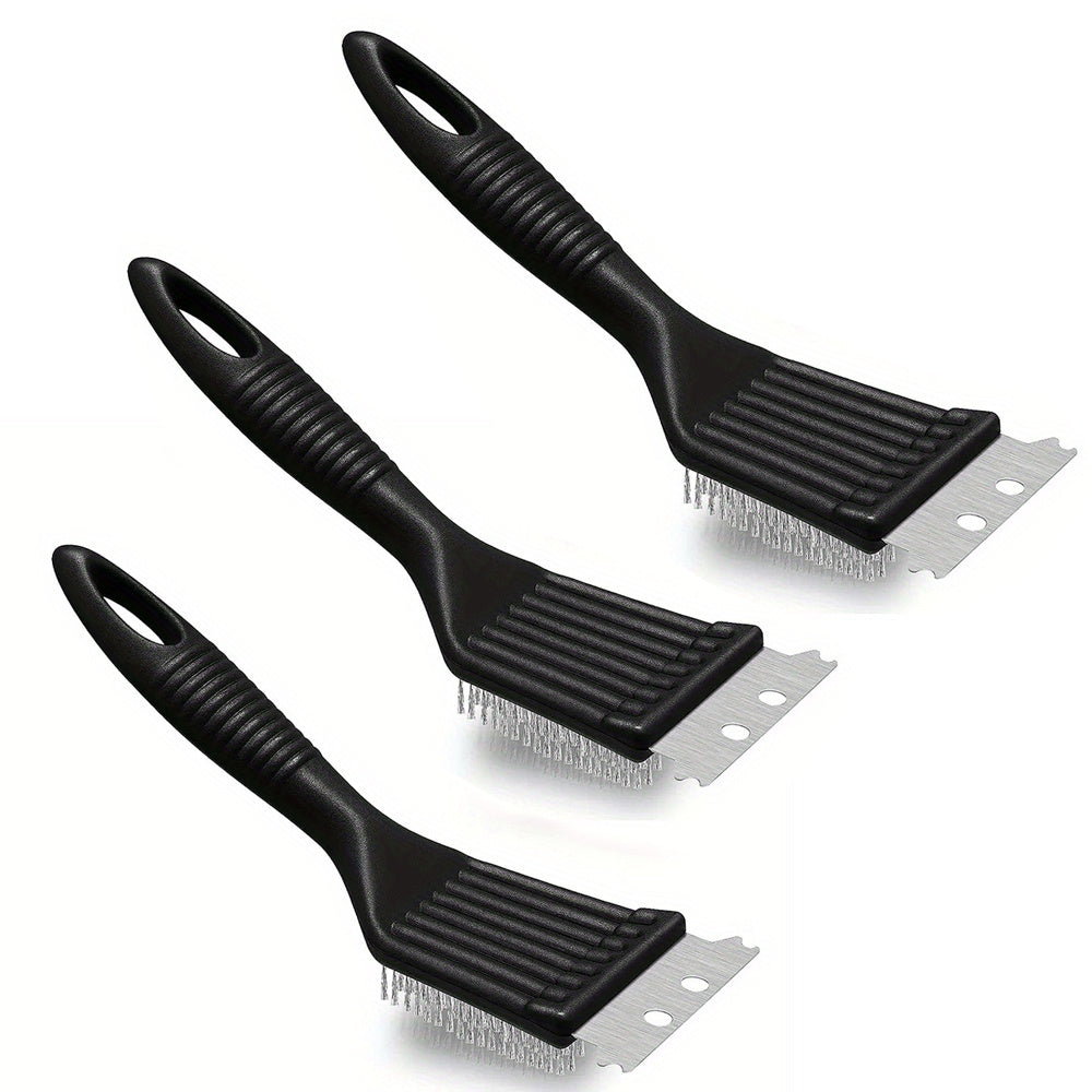 Stainless Steel Barbecue Brush and Scraper - Heavy Duty BBQ Cleaning Accessory