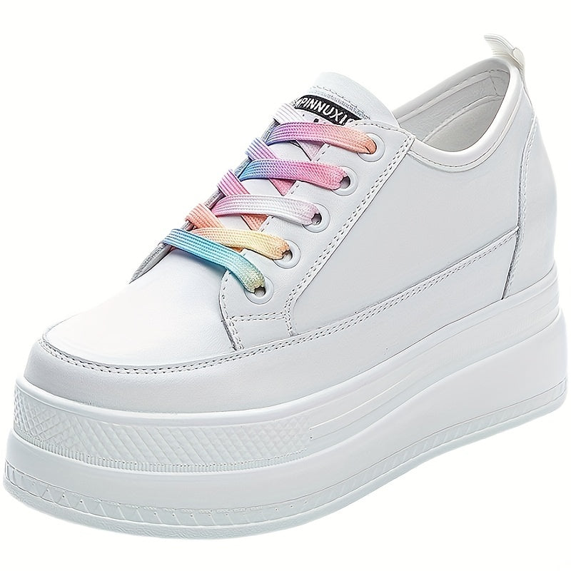 Women's Platform Skate Shoes Height Increasing Low Top Sneakers