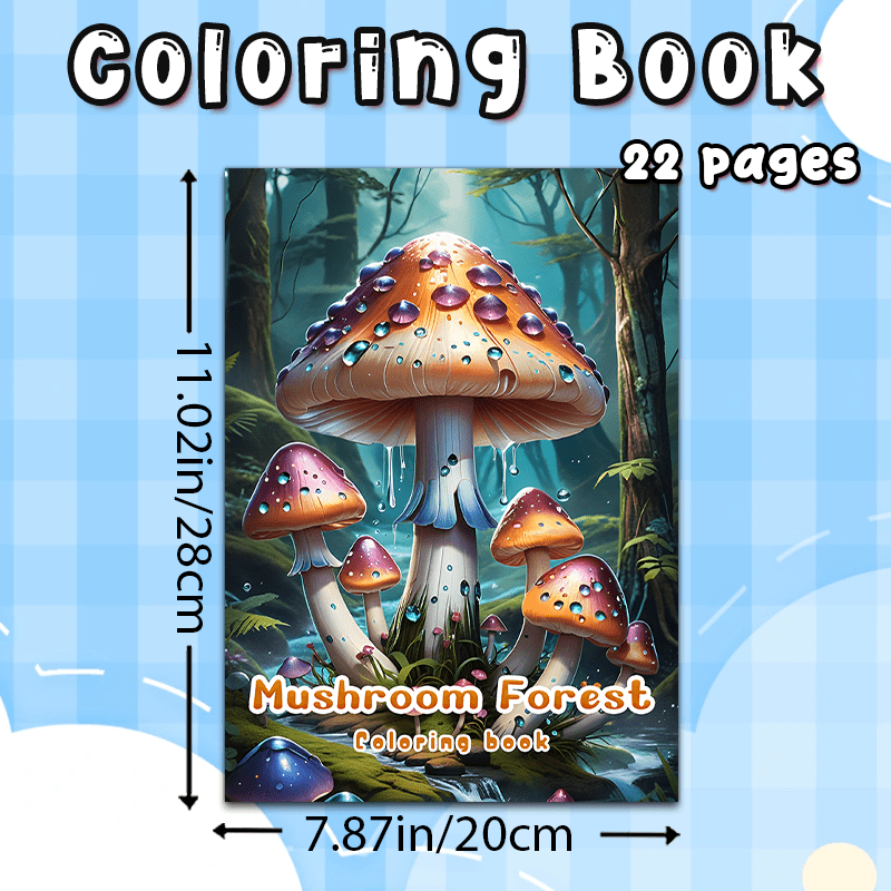 Mushroom Forest Coloring Book - 24 Pages