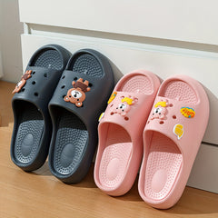 Baby Girls Cartoon Open Toe Slippers Non Slip Lightweight Slippers