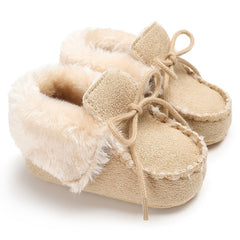 Baby Warm Fleece Snow Boots Anti Slip Soft Bottom Toddler Shoes Winter