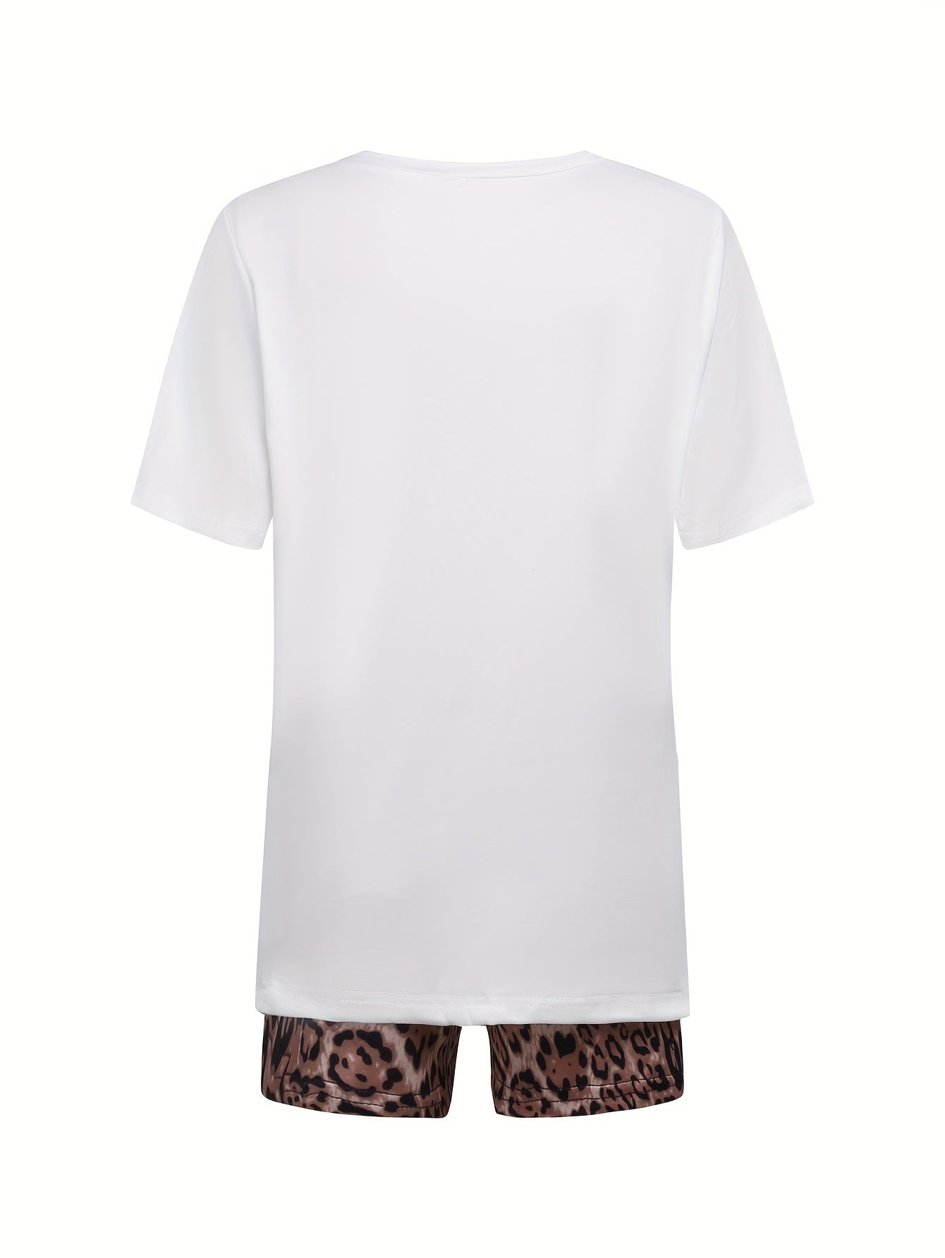  Leopard Print Tee & Shorts Set