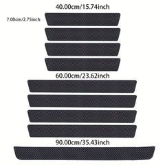 9pcs Car Door Sill Protectors Carbon Fiber Vinyl Wrap Stickers