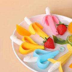 Banana Teether With Suction Cup Baby Silicone Teething Toy