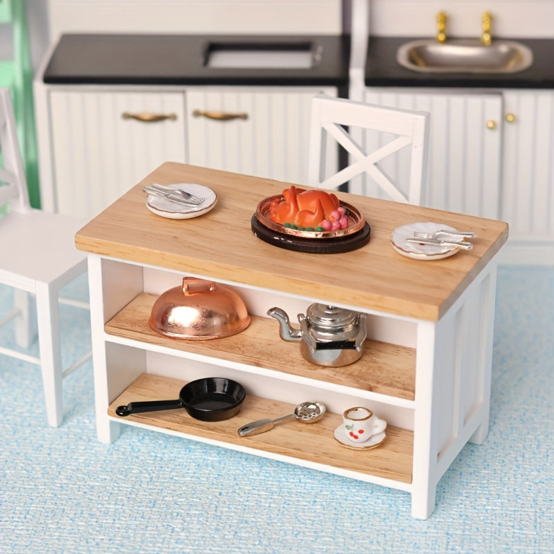1:12 Dollhouse Dining Set Table & Chairs for Kitchen & Restaurant Decor