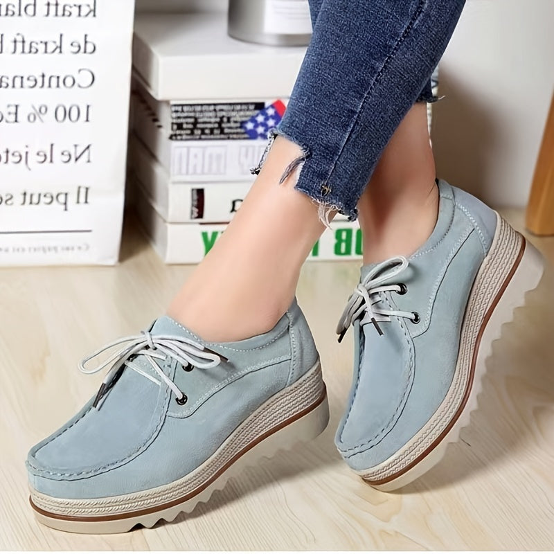 Winter Platform Loafers Faux Suede Moccasins Comfort Shoes