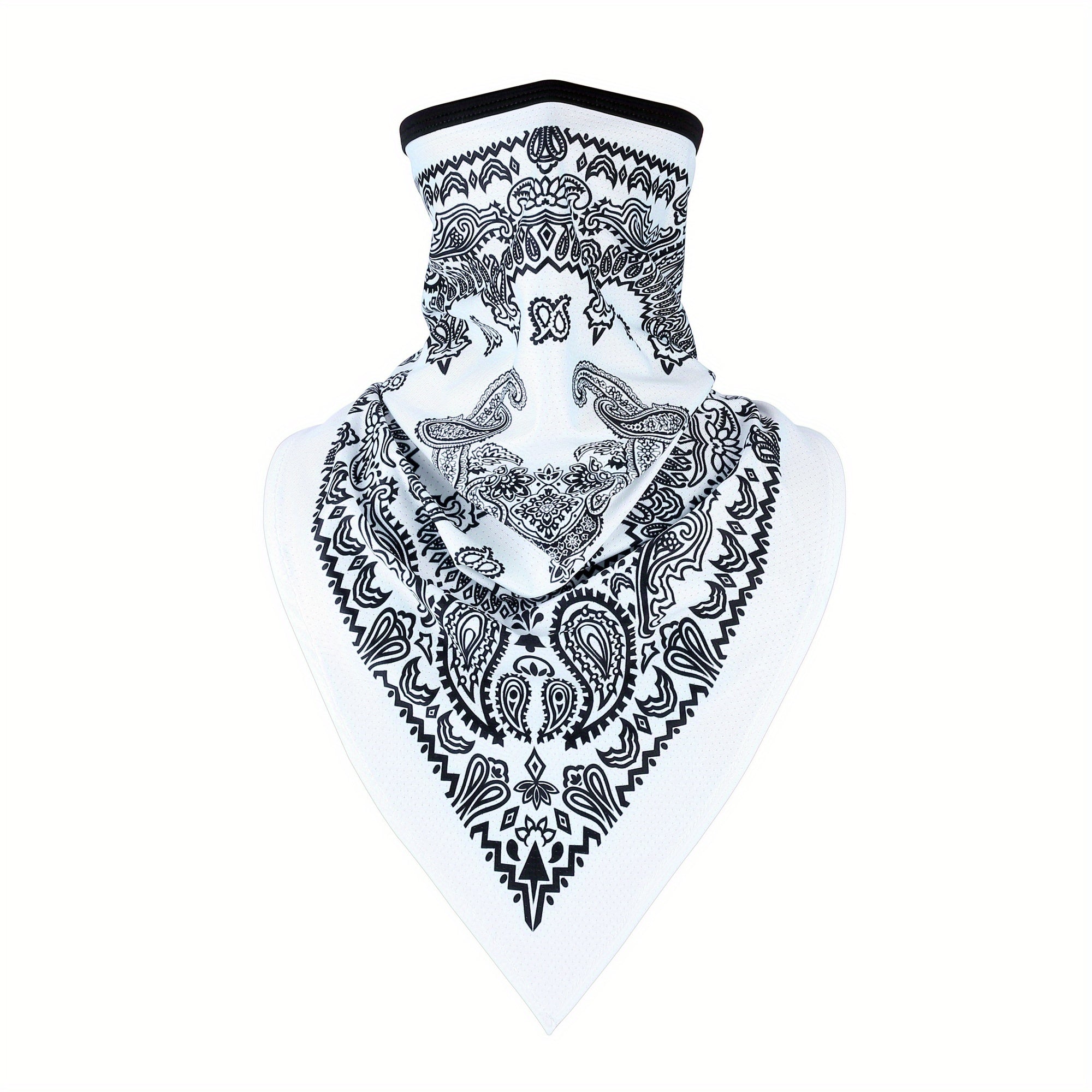 Triangle Outdoor Ice Mask Candy Paisley Print Beanie Hat Turban