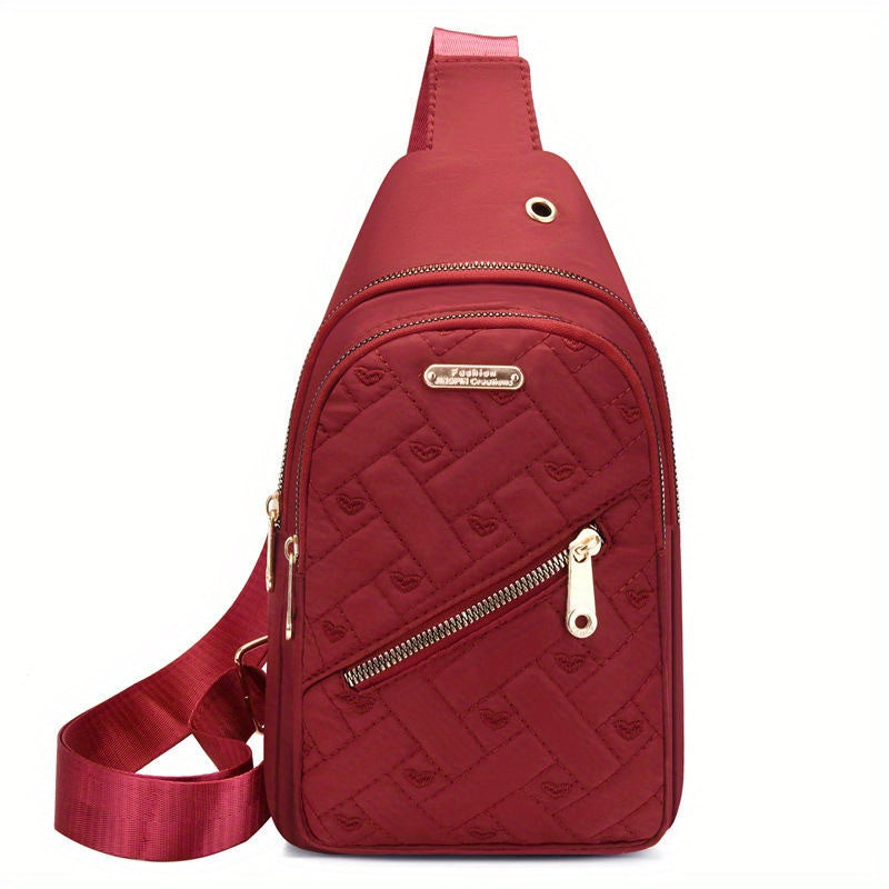 Casual Embroidered Nylon Chest Bag