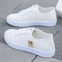 Women Solid Breathable Skate Shoes Lightweight Platform Sneakers