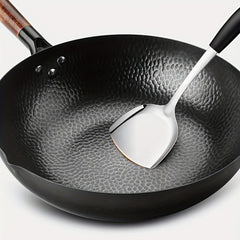 32cm Cast Iron Wok Flat Bottom Cookware for All Stoves