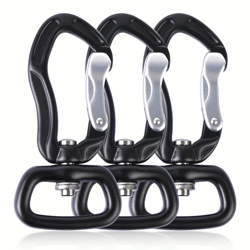 5 KN Auto Locking Carabiner Clip Rotatable Aluminum Alloy Buckle Keychain