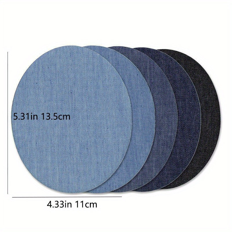 5pcs Denim Patch Fabric Patches for Repairing Holes & Decorating Clothing