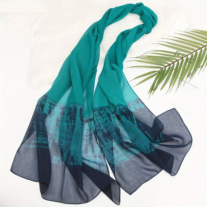 Chiffon Gradient Scarf Lightweight For Women Boho Beach Sun Protection