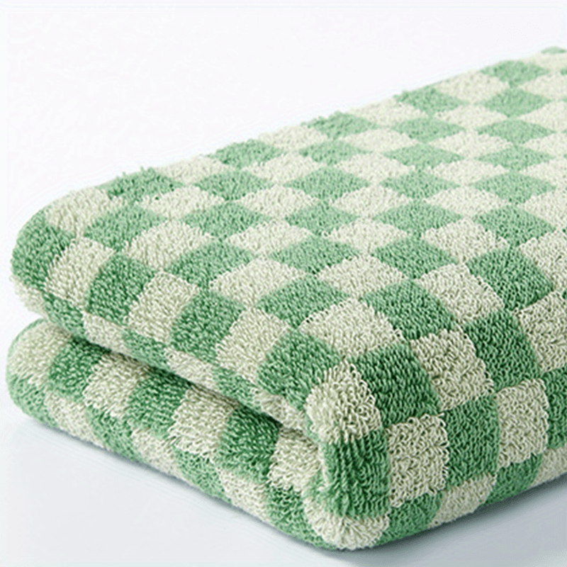 5pcs Plaid Pattern Hand Towel Cotton Soft Face Towel Absorbent Hand Towel