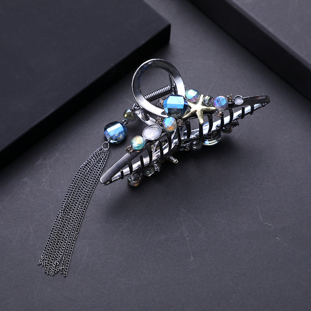 Tassel Metal Hair Claw Clip Non Slip Strong Hold Grip Hair Jaw Clip