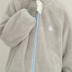 Men's Loose Fit Plush Fleece Coat For Fall Winter