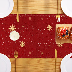 Red Plaid Santa Claus Table Runner - Christmas Decor
