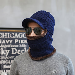 Men's Winter Fleece Beanie Scarf Set
