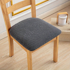 Waterproof Jacquard Dining Chair Slipcover Elastic Leaves