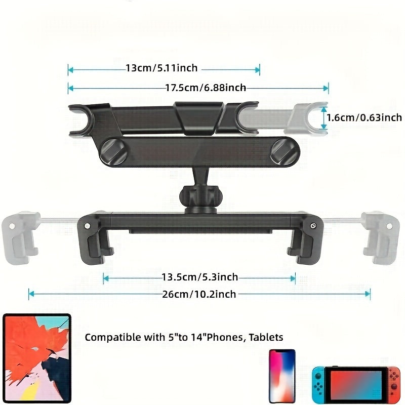 Car Tablet Holder Headrest Mount for iPad Air Mini, Phones, Tablets