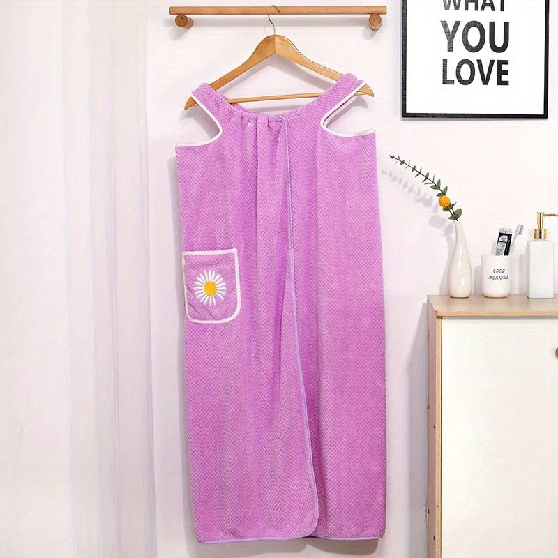 Coral Fleece Bathrobe Strong Absorption Spa Wrap Towel