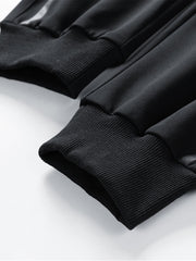 Zipper Pockets Knitted Joggers Men s Casual Solid