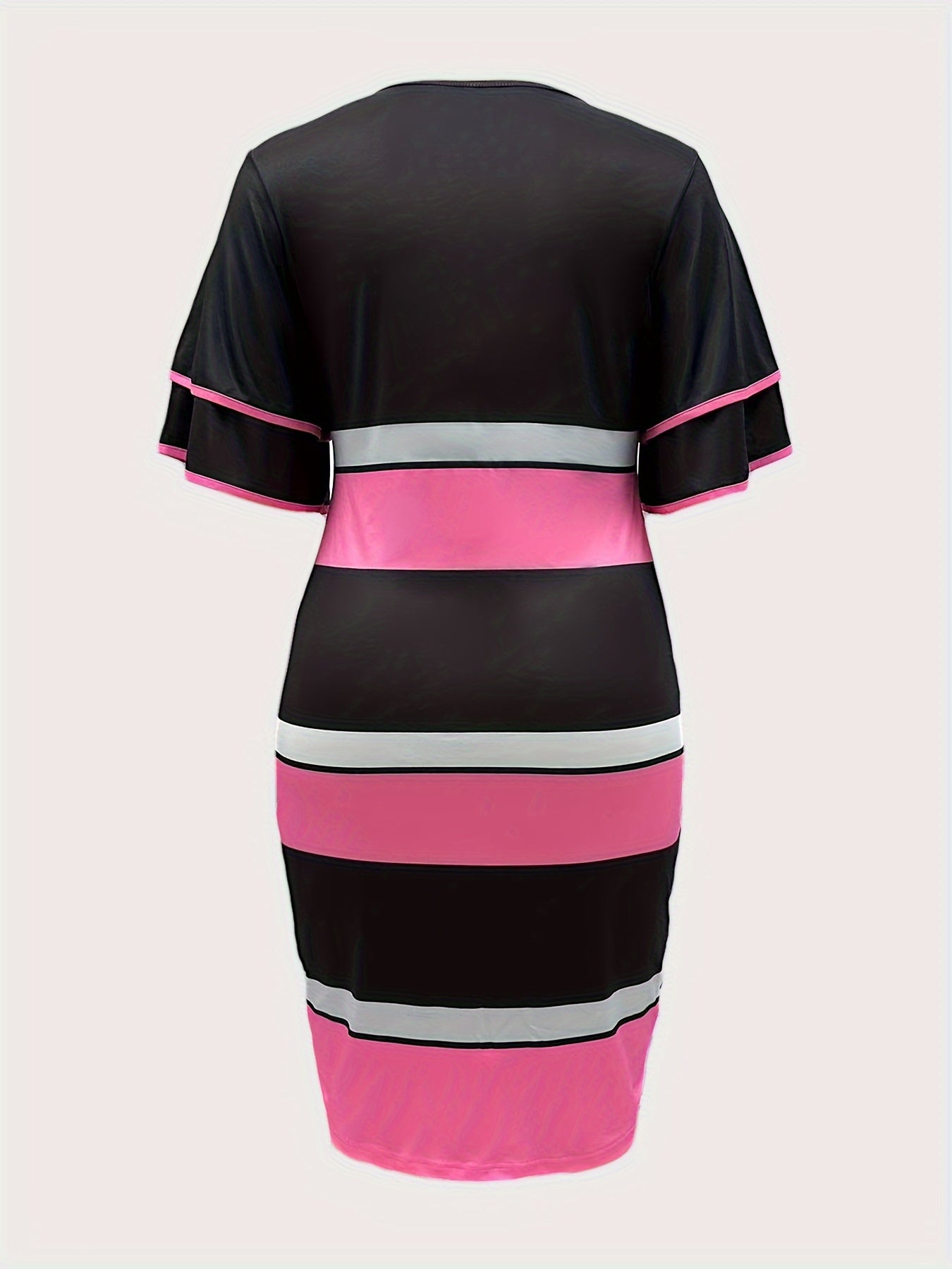  Casual Dress Women's Plus V Neck Slim Fit Dress