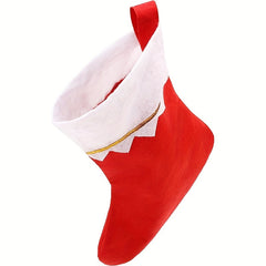 12pcs Red Felt Christmas Stockings with Golden Trim