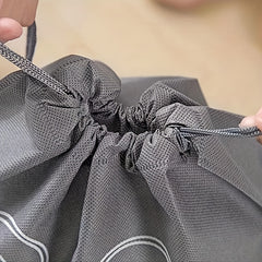 4pcs Travel Shoes Bag Portable Non-woven Storage Bag Drawstring Shoes Bundle Poc