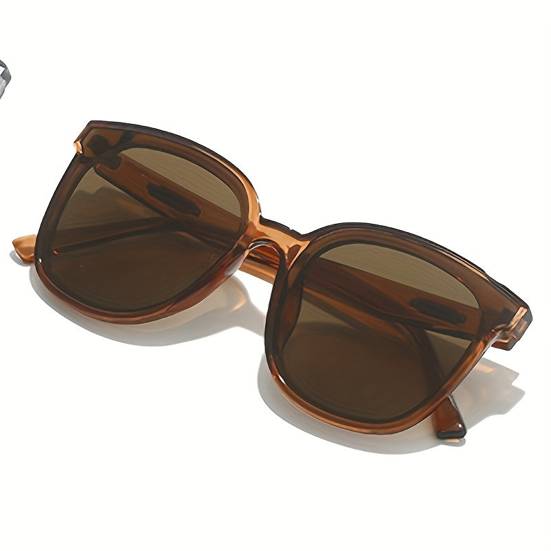 Square Frame Sunglasses Minimalist Metal Decor Glasses UV400