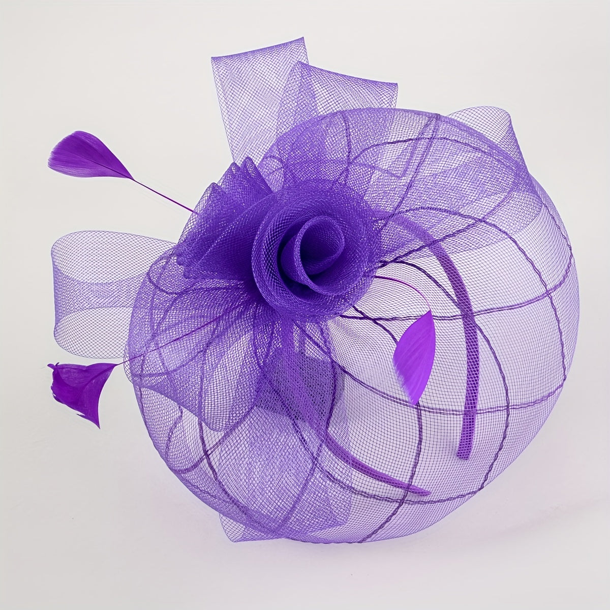 Women's Feather Headband Veil for Horse Race Derby Hat Wedding Cocktail Party
