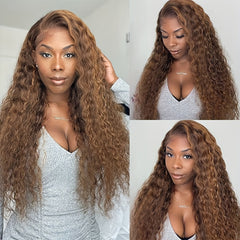Brown Kinky Curly 13x4 Lace Frontal Human Hair Wig