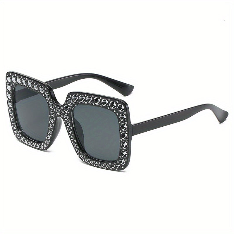 Large Rhinestone Sunglasses Casual Photo Booth Props Glasses UV400