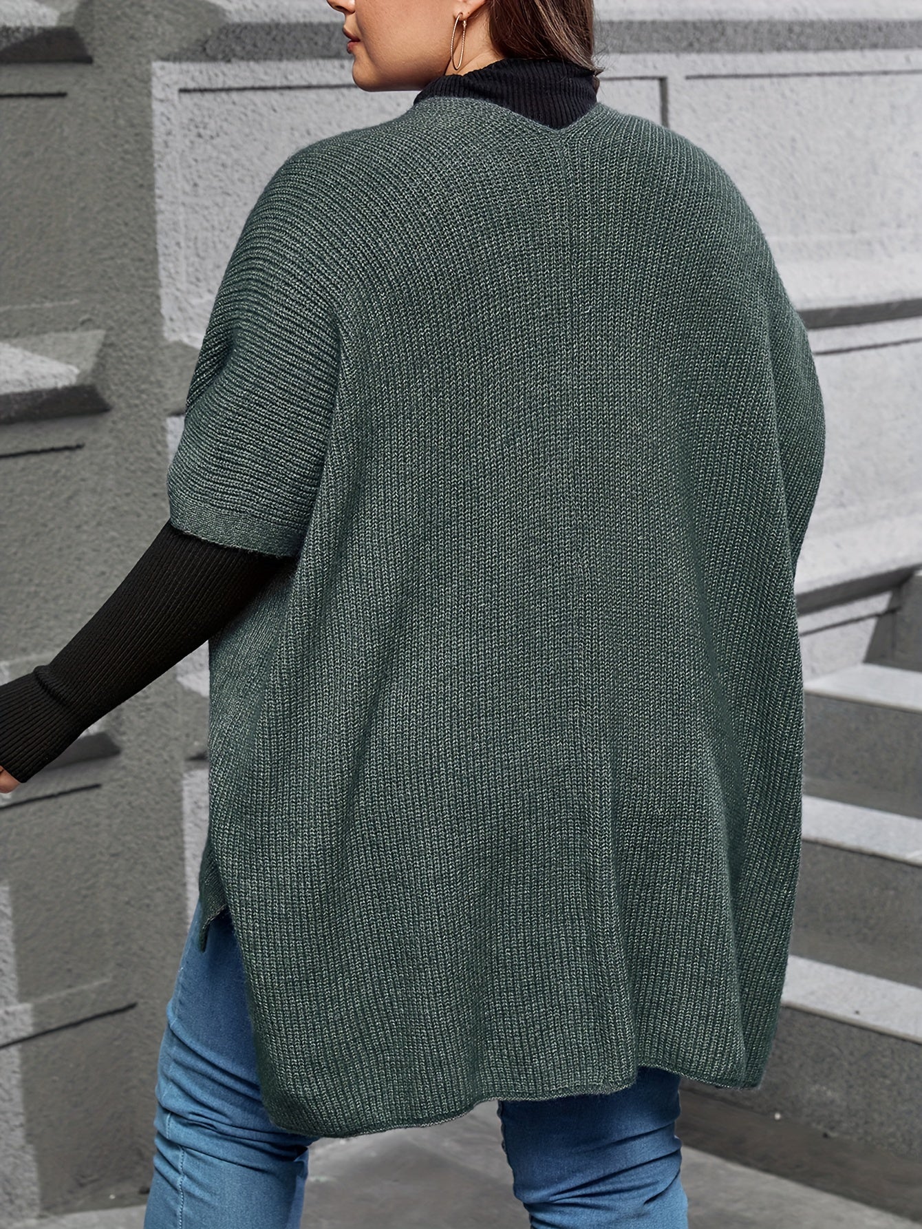  Retro Cardigan Women's Ribbed Bat Sleeve Cardigan