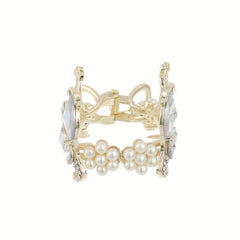 Peacock Pattern Hair Claw Rhinestone Ponytail Holder