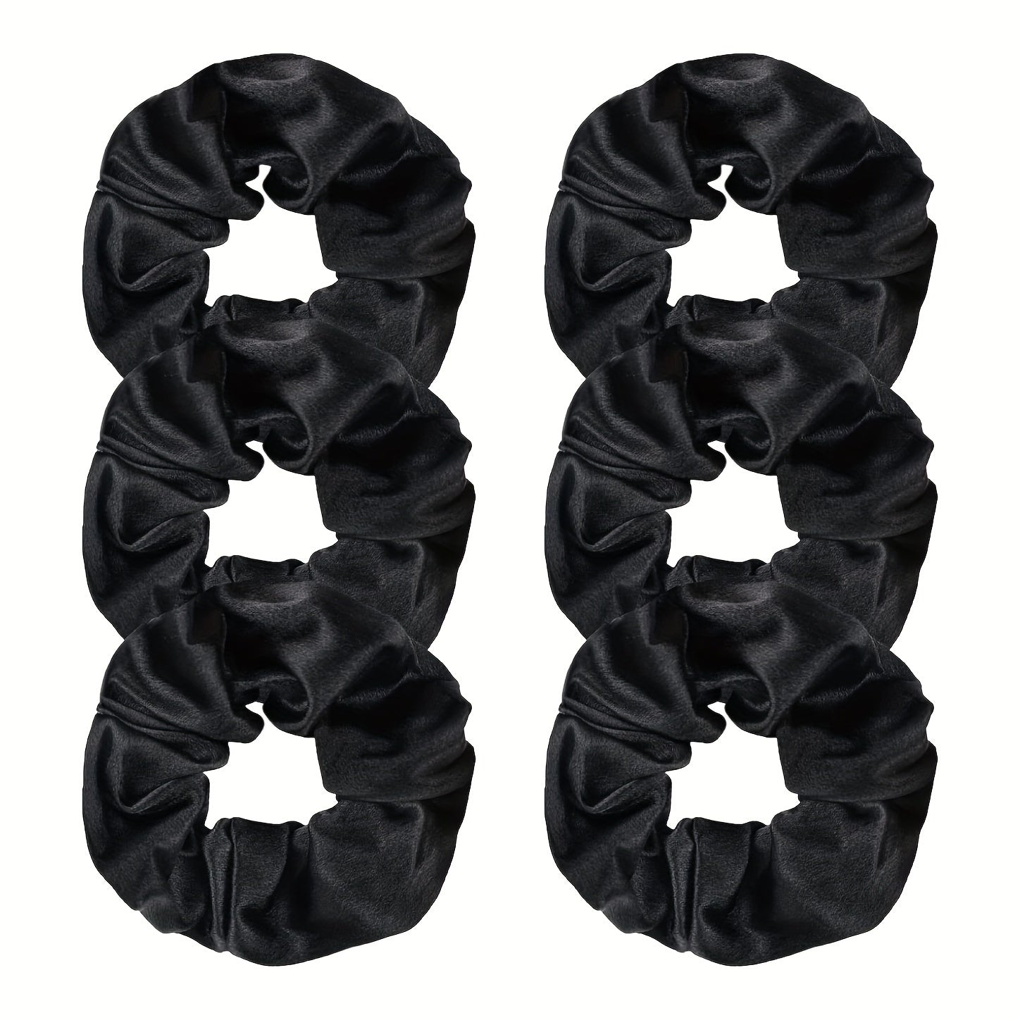 6pcs Large Satin Scrunchie Hair Tie Solid Silk Hair Rope Female Hair Accessories